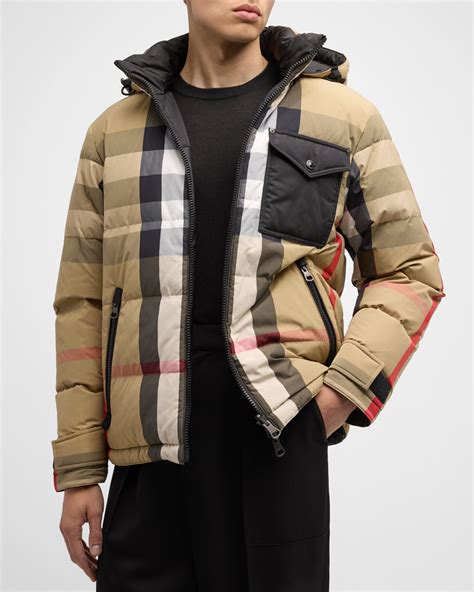 burberry mens padded|burberry check puffer jacket.